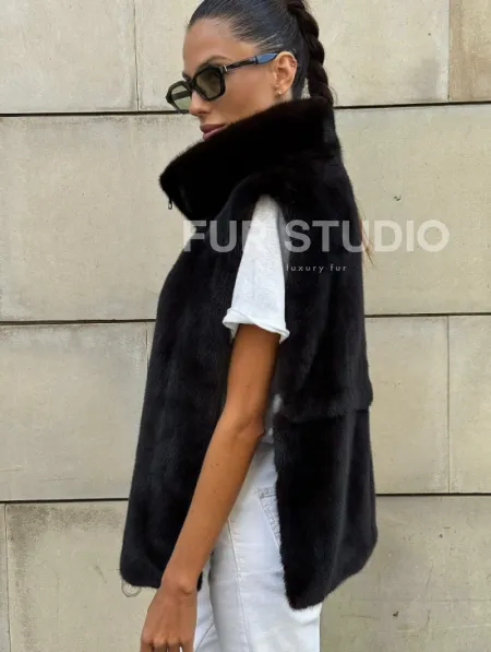 Норковая манишка женская - фото 3