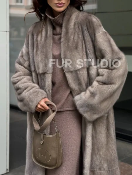 Длинная норковая шуба - фото 2