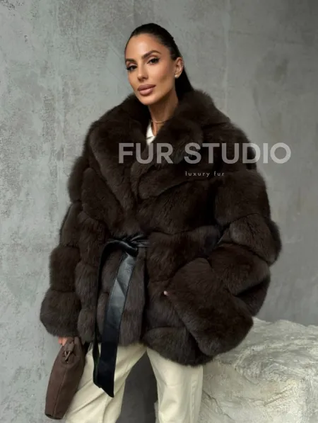 Шуба из песца под соболь - фото 0