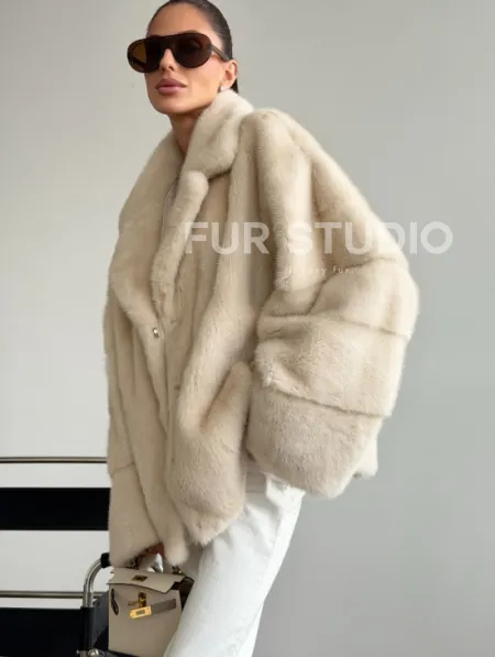 Женский норковый полушубок - фото 5