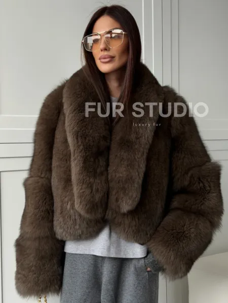 Кроп-шуба из меха песца - фото 7