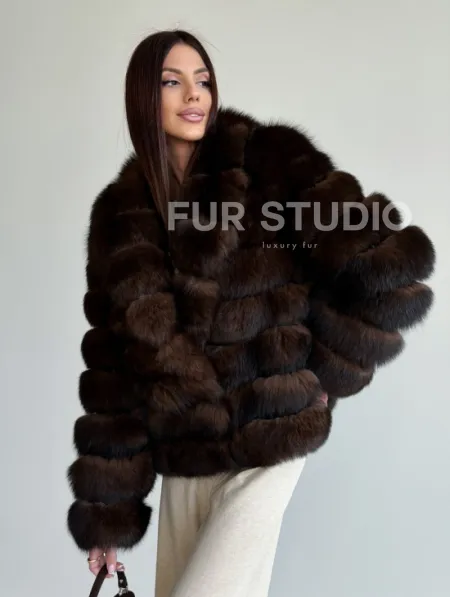 Шуба песцовая под соболь - фото 7