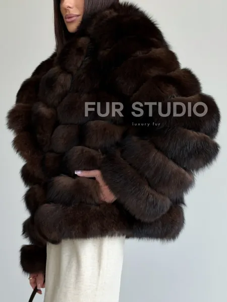 Шуба песцовая под соболь - фото 3
