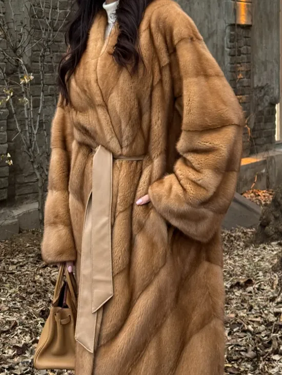 Шуба кимоно из аукционного меха норки GOLDEN COLLECTION - фото 1