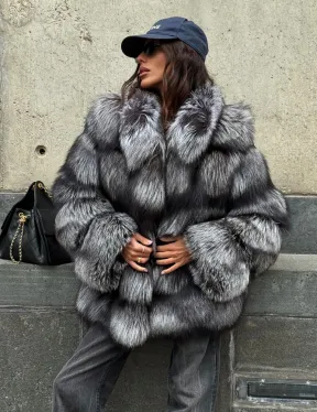Шуба из чернобурки воротник стойка - фото 11