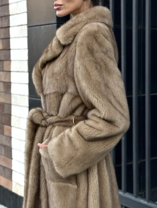 Женская длинная норковая шуба Pastel - фото 3