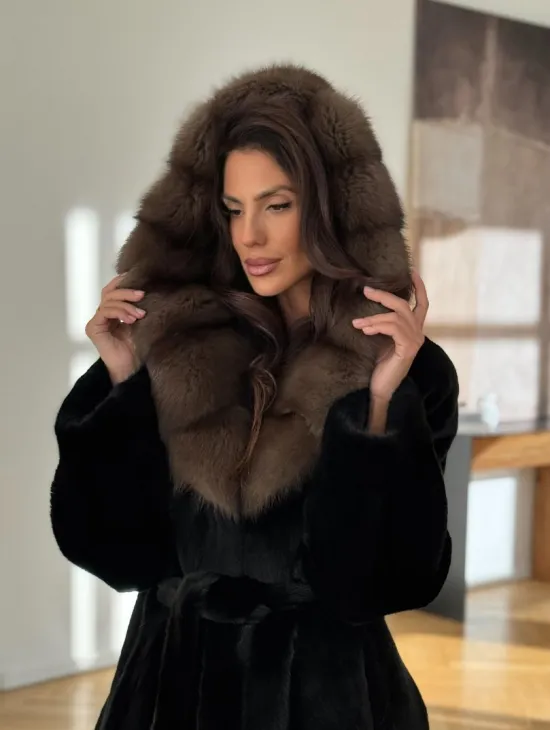 Шуба из меха норки BLACKGLAMA - фото 10