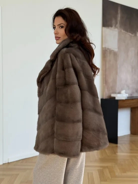 Шуба сasual art из меха норки lavender - фото 6