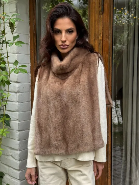 Манишка меховая из норки - фото 0