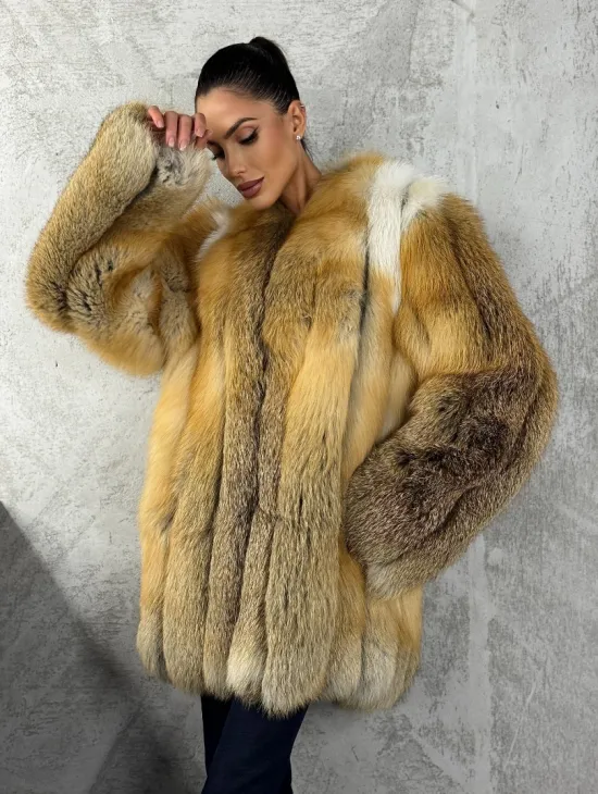 Шуба из меха лисы Gold - фото 7
