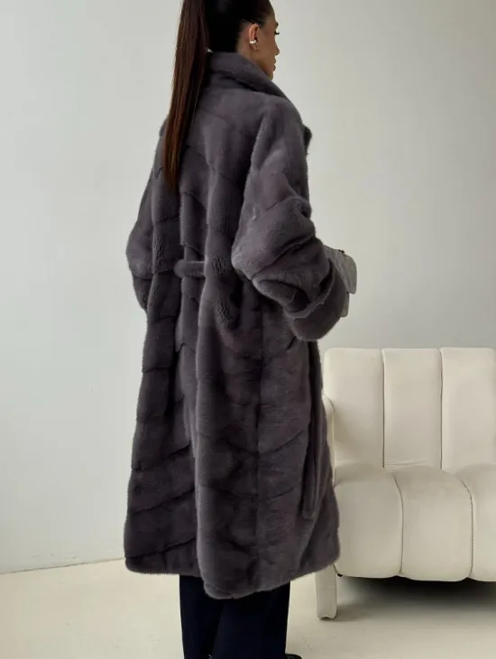 Норковая шуба - графит - фото 3