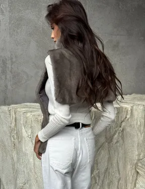 Манишка норковая серая - фото 7