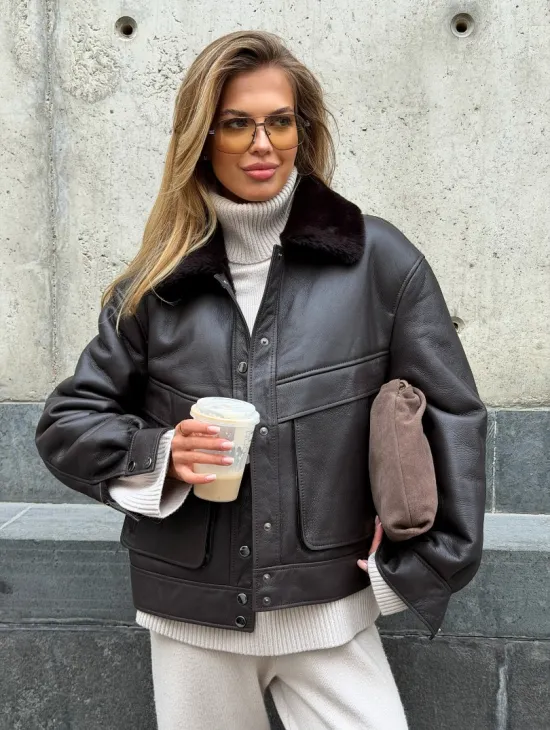 Куртка - дубленка женская - фото 0