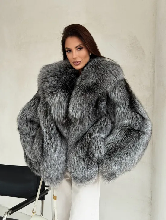 Полушубок из чернобурой лисы - фото 11