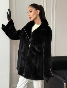 Черная норковая косуха - фото 15